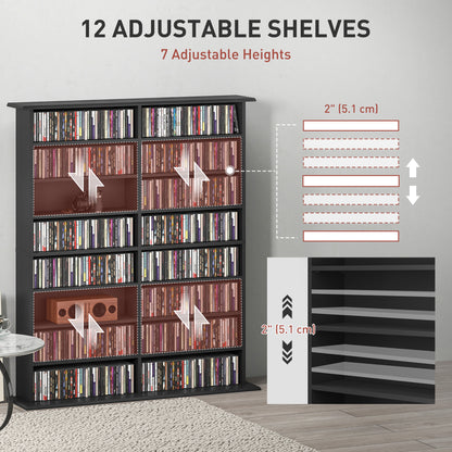 Bibliothèque médias 8 niveaux 16 compartiments ajustables