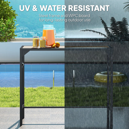 Table haute de patio avec décapsuleur intégré