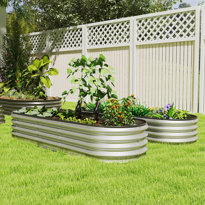 Bacs de jardinage surélevés galvanisés modulaires 182 x 71 cm