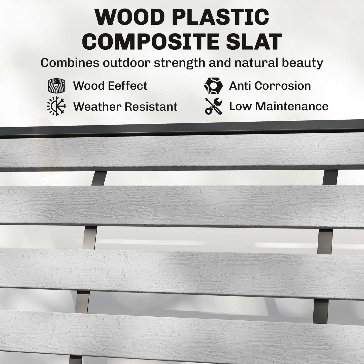 Banc balançoire de patio 2 places — acier et bois composite
