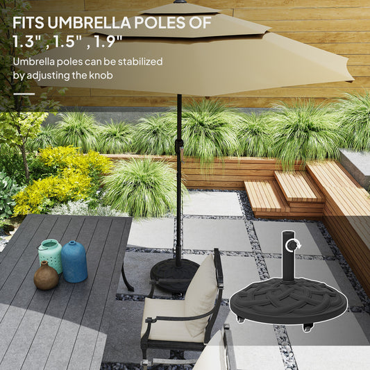 Socle de parasol rond avec roulettes 20 kg