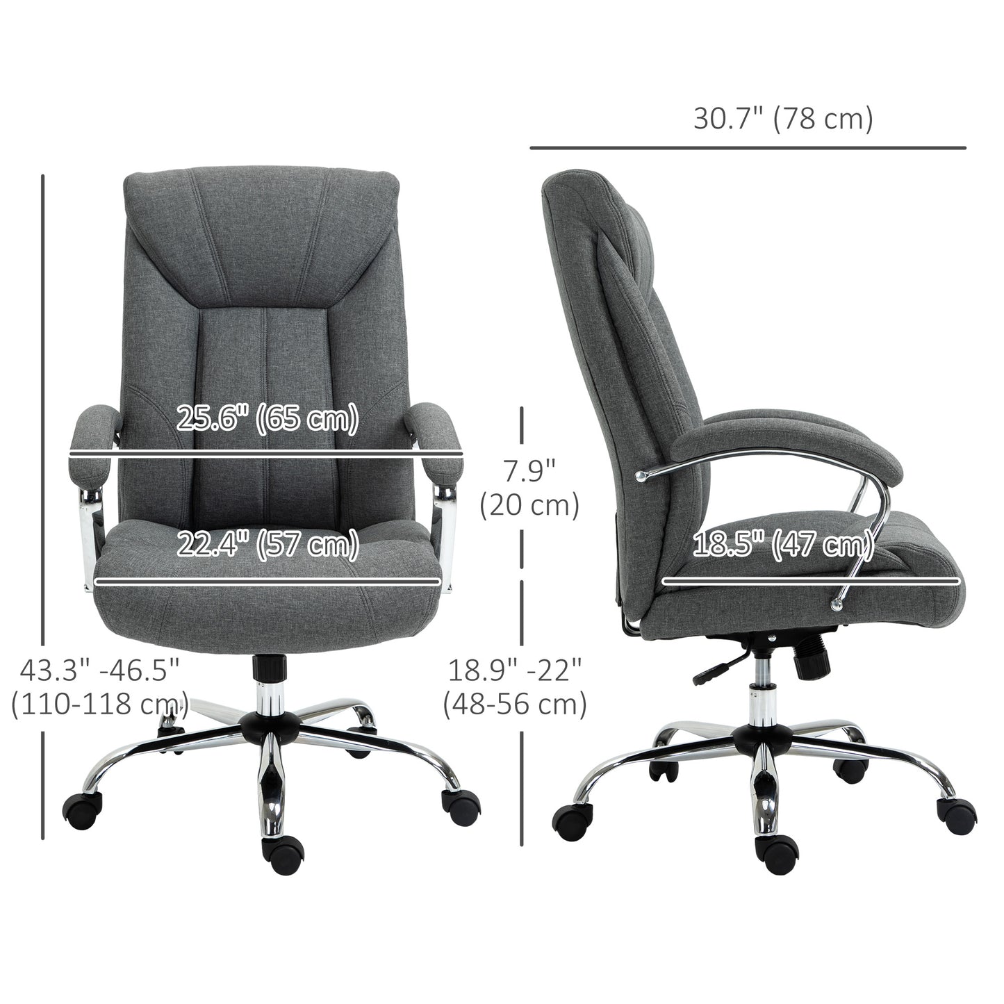 Chaise de bureau ergonomique pivotante dossier haut