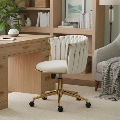 Chaise de bureau dossier tressé, hauteur réglable