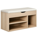 Banc à chaussures avec coussin et rangement caché