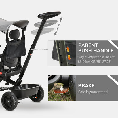 Tricycle évolutif 5-en-1 avec poignée parentale