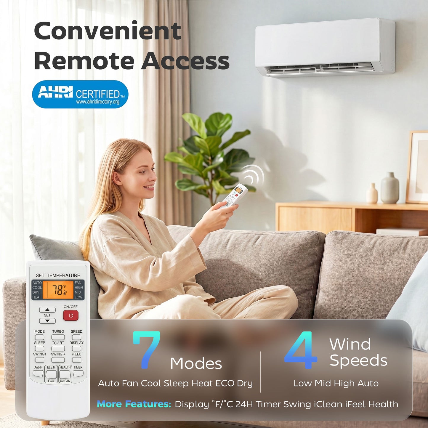 Climatiseur mini-split inverseur 12000 BTU Wi-Fi