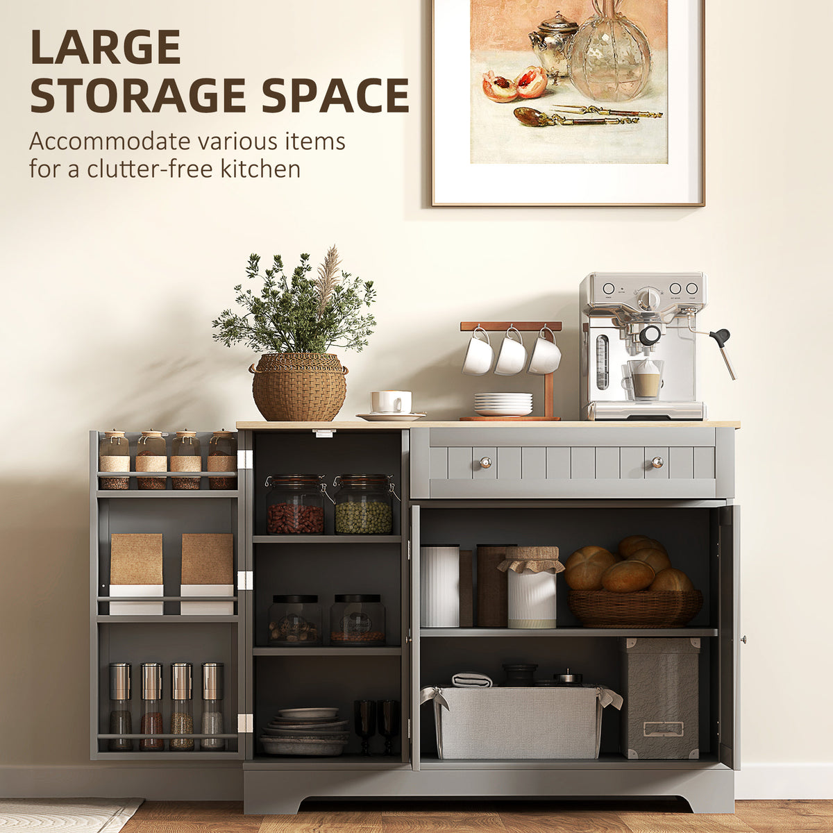 Buffet de cuisine moderne avec tiroir et étagère réglable