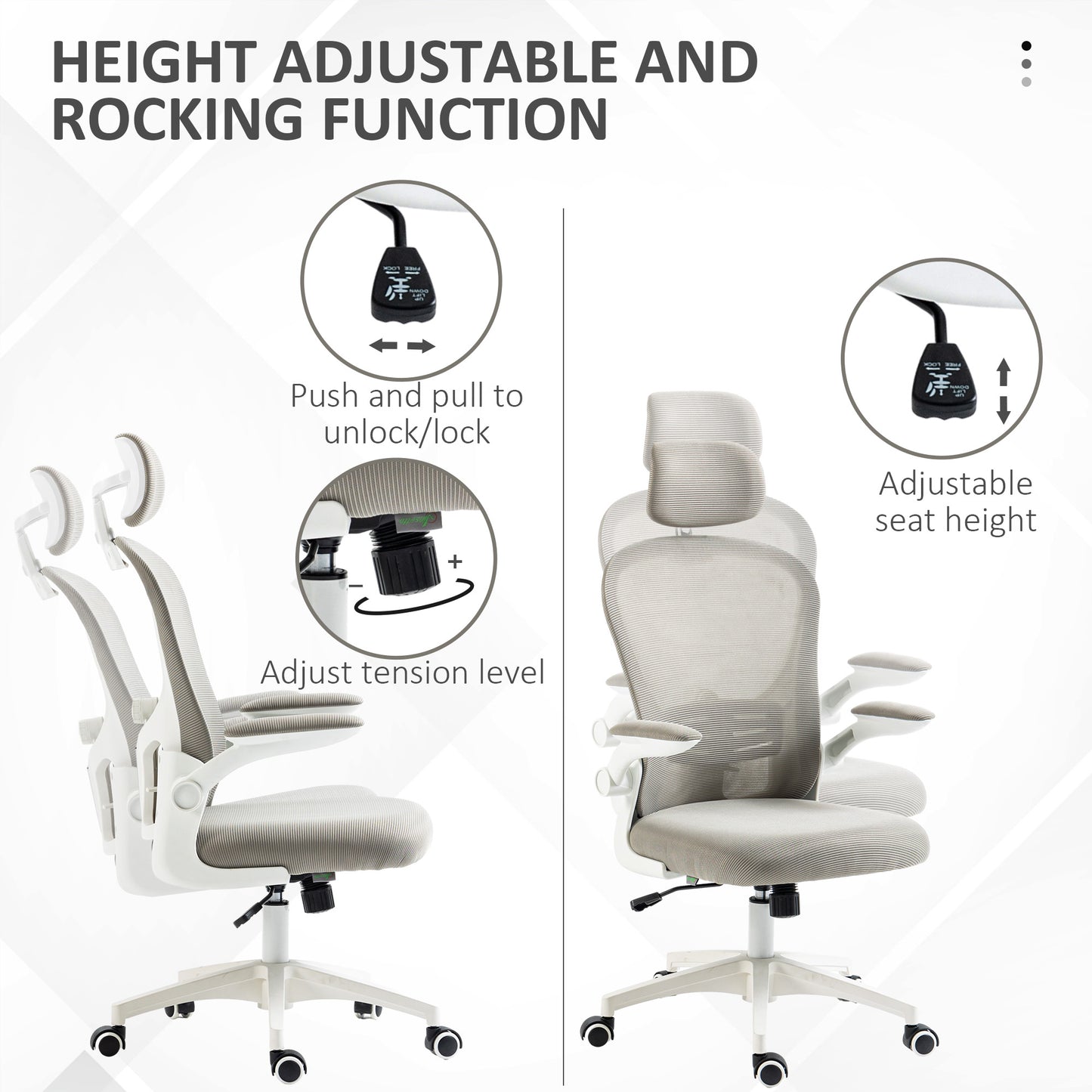 Chaise de bureau ergonomique avec support lombaire 4D
