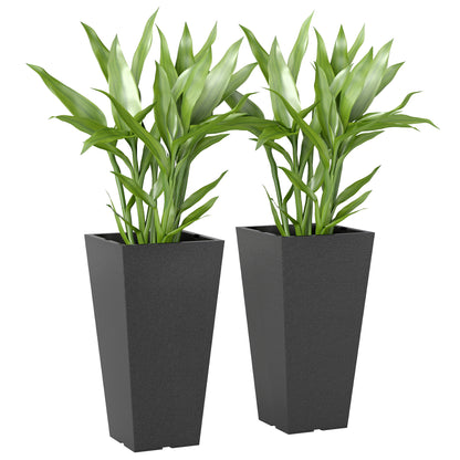 Ensemble de 2 bacs à fleurs empilables 58 cm — marbre