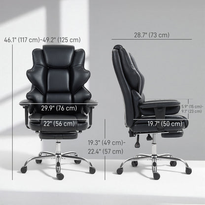 Chaise de bureau ergonomique grand format en cuir PU