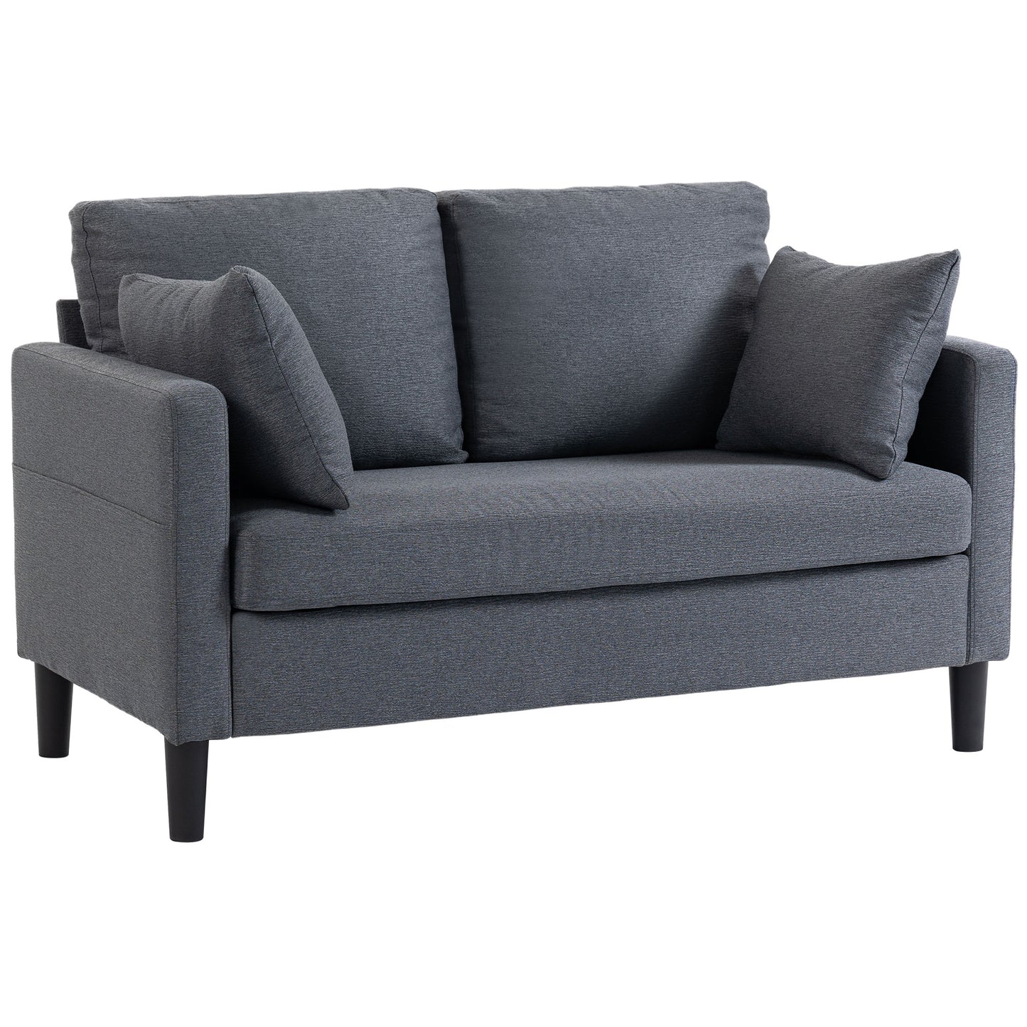Causeuse 2 places moderne tissu lin avec ressorts