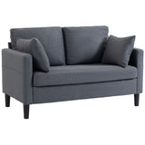 Causeuse 2 places moderne tissu lin avec ressorts