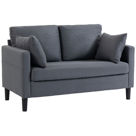 Causeuse 2 places moderne tissu lin avec ressorts