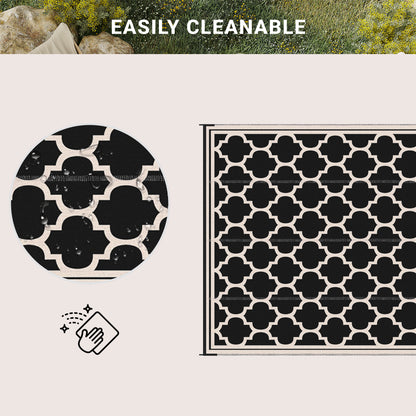 Tapis extérieur réversible 274 x 549 cm — noir