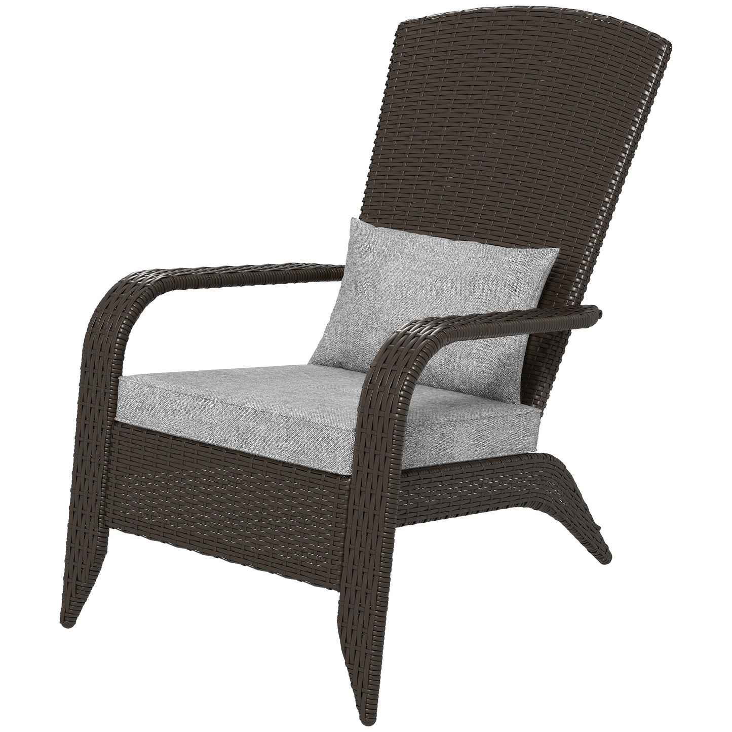 Fauteuil Adirondack rotin extérieur avec coussins