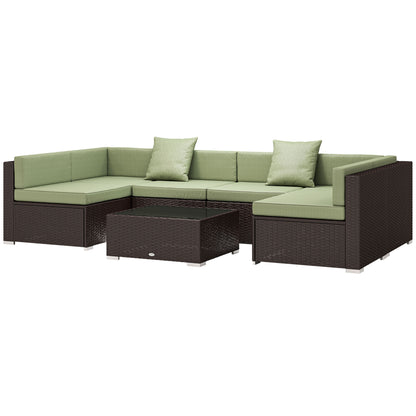 Ensemble de meubles de patio 7 pièces rotin modulaire