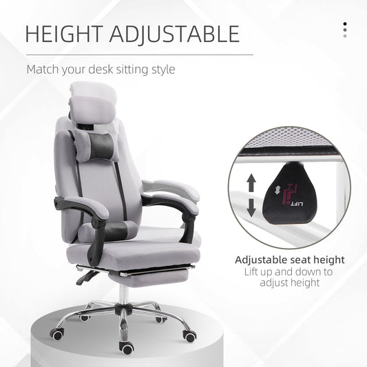 Chaise de bureau ergonomique dossier haut avec repose-pieds