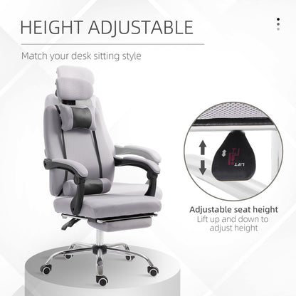 Chaise de bureau ergonomique dossier haut avec repose-pieds