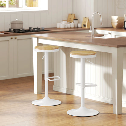 Tabourets de bar ajustables pivotants en bois
