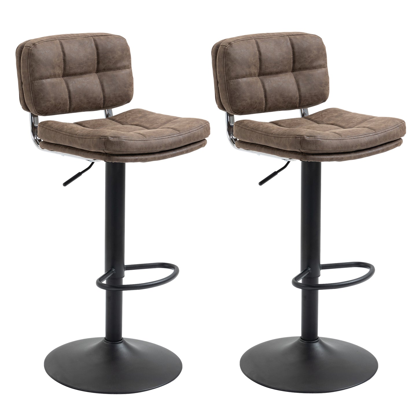 Tabourets de bar pivotants hauteur ajustable avec dossier ensemble 2