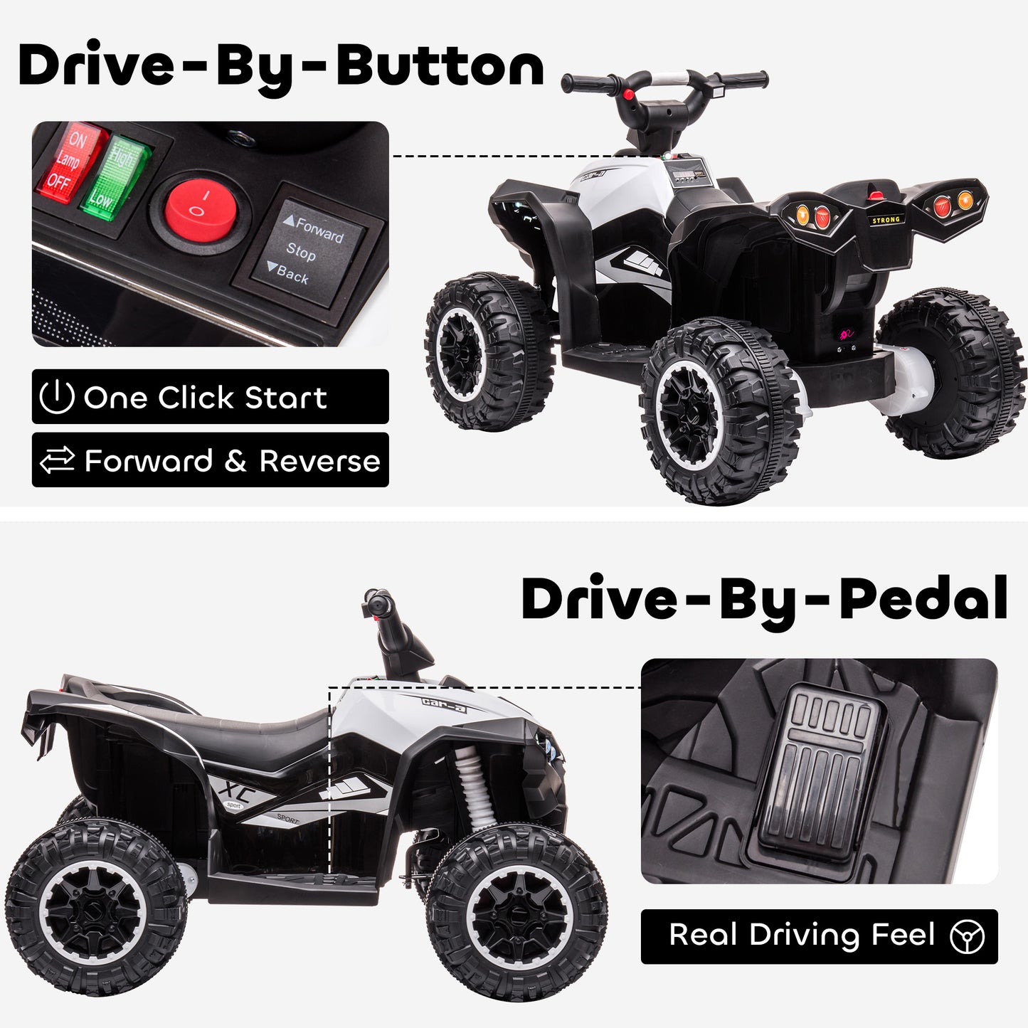 Quad électrique enfant avec musique et phares
