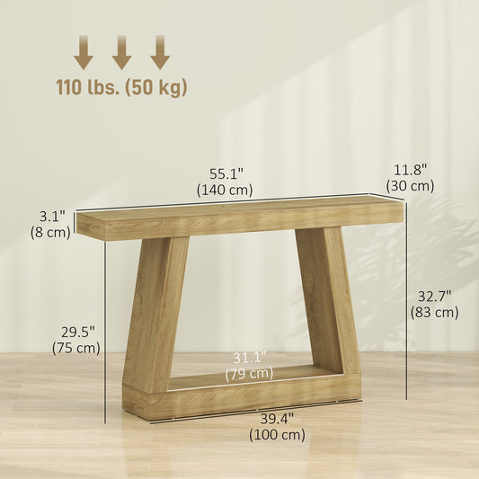 Table console rustique 2 niveaux avec rangement