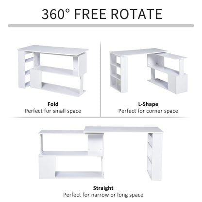 Bureau en L rotatif 360° avec rangement