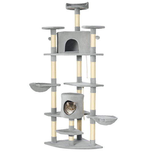 Arbre à chat géant 200cm Aosom - Centre d'activités multi-niveaux