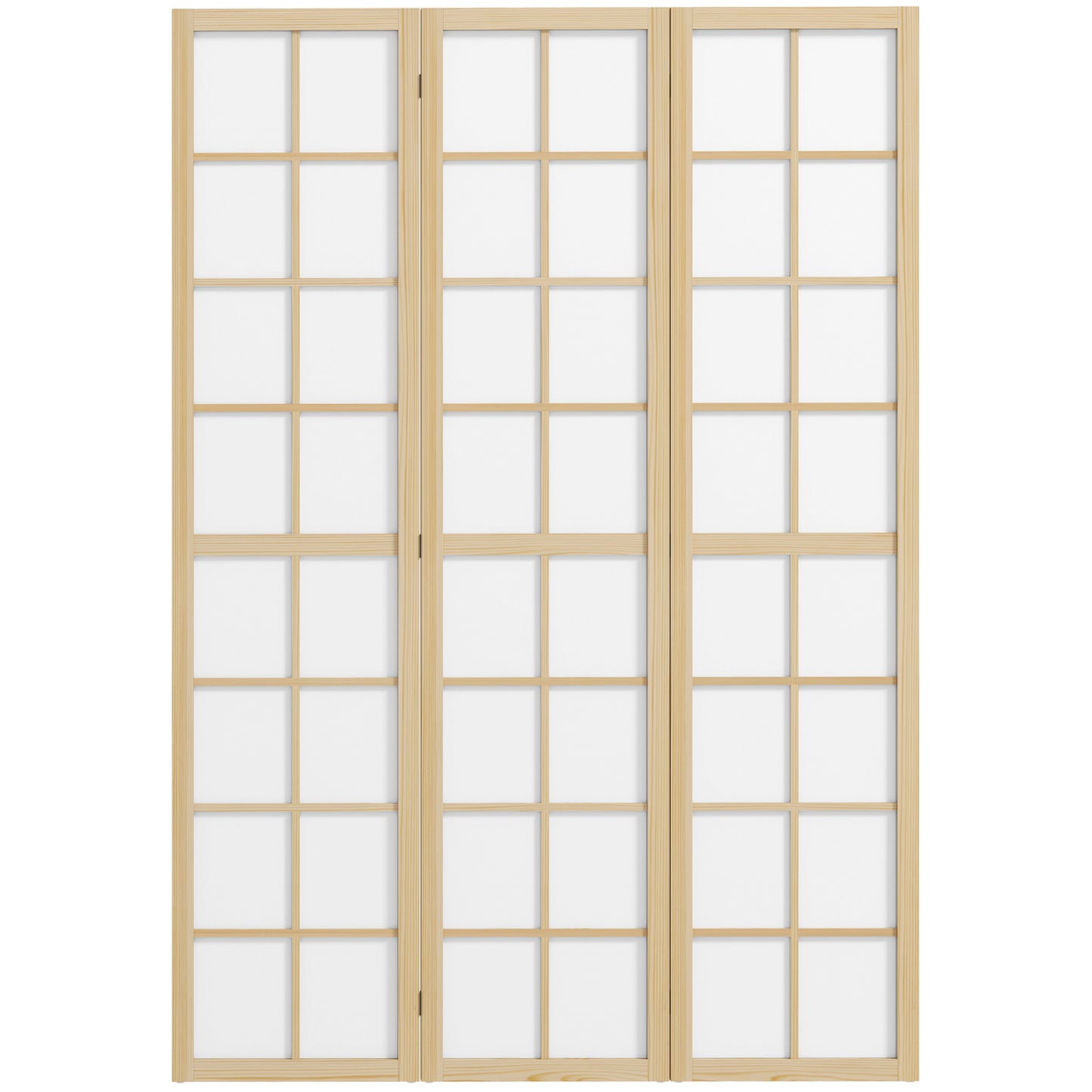 Paravent pliant 4 panneaux en bois de pin