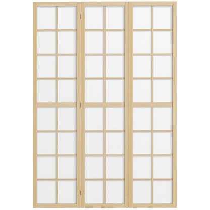 Paravent pliant 4 panneaux en bois de pin
