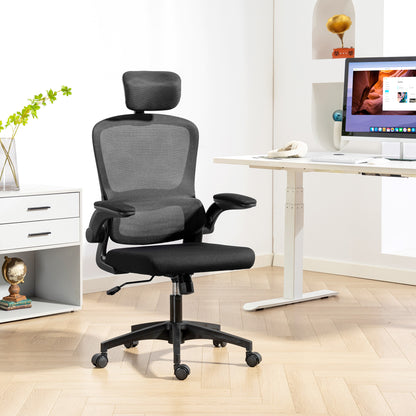 Chaise bureau ergonomique dossier haut appui-tête rotatif