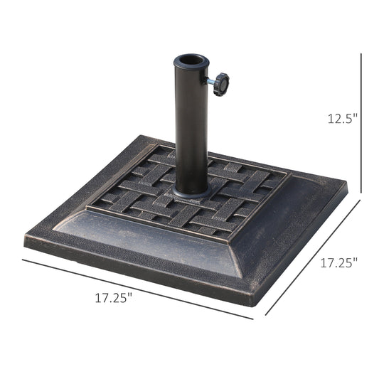 Base de parasol carrée résine 9 kg — bronze