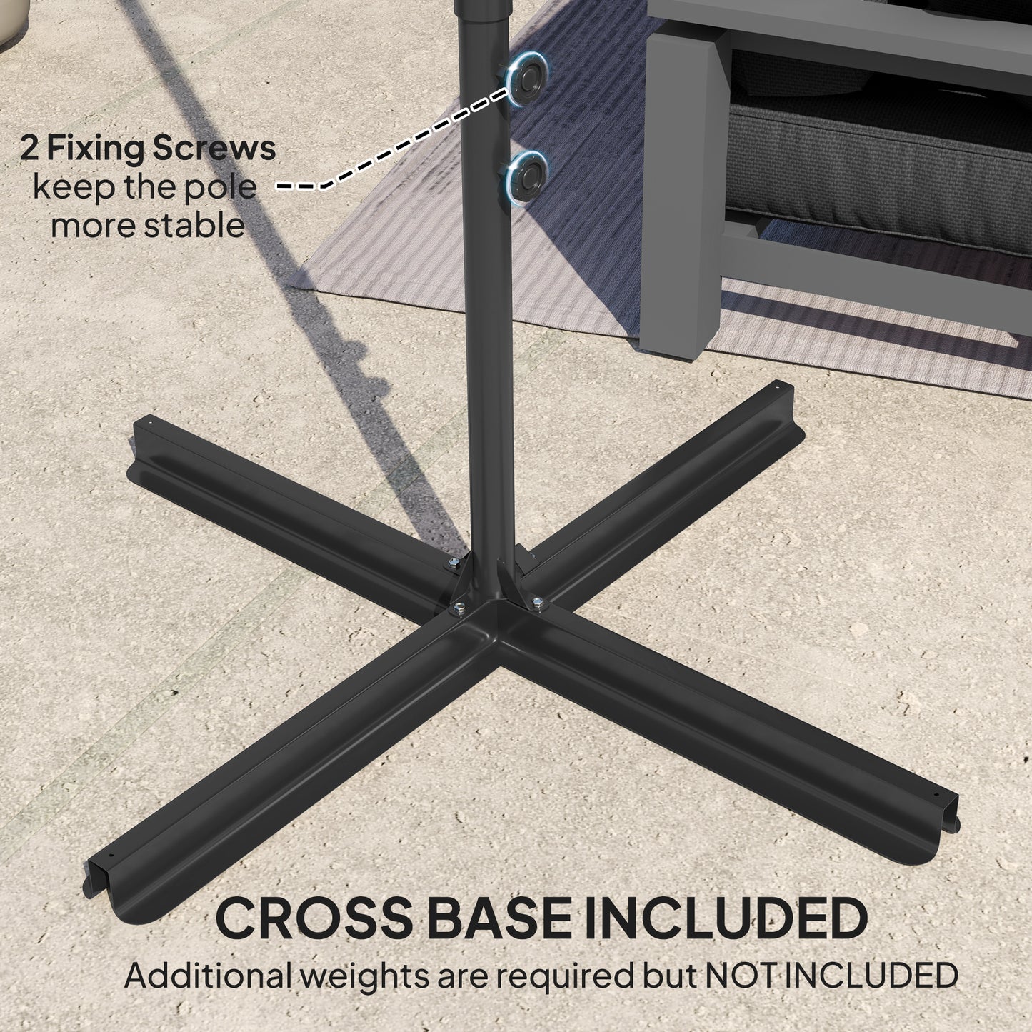 Parasol déporté cantilever 8,5 pieds avec base