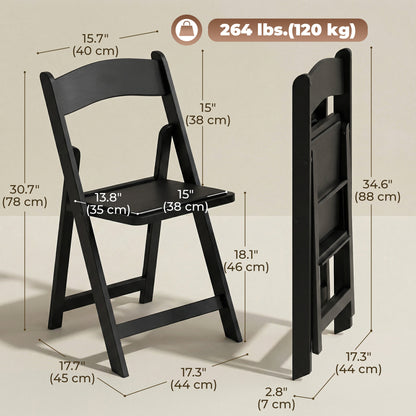 Chaises pliantes rembourrées en résine, lot de 4