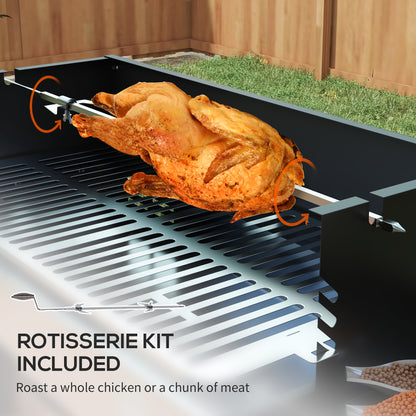 BBQ Rôtissoire Charbon 3 Niveaux Acier Inoxydable