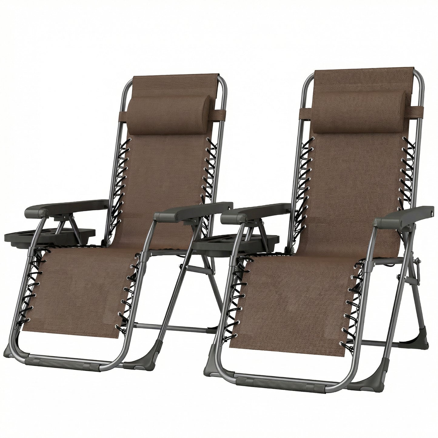 Chaises longues zéro gravité pliantes ensemble de 2