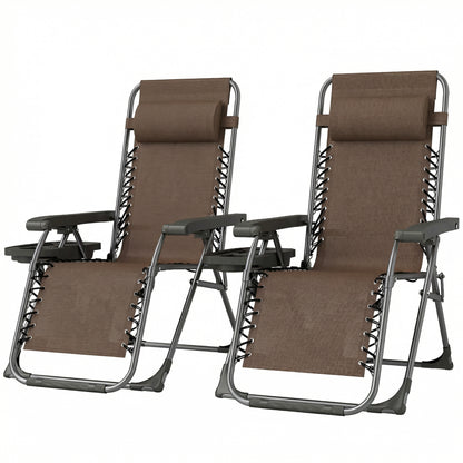 Chaises longues zéro gravité pliantes ensemble de 2
