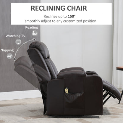 Fauteuil releveur électrique inclinable en cuir synthétique
