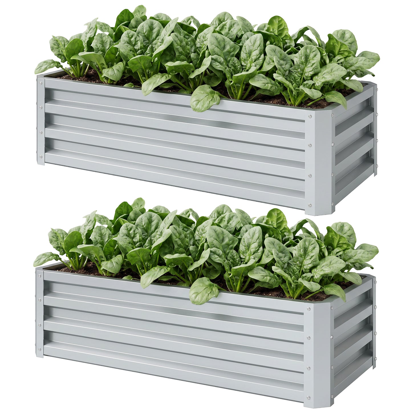 Bacs de jardinage surélevés galvanisés ensemble de 2