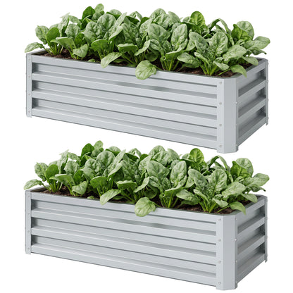 Bacs de jardinage surélevés galvanisés ensemble de 2