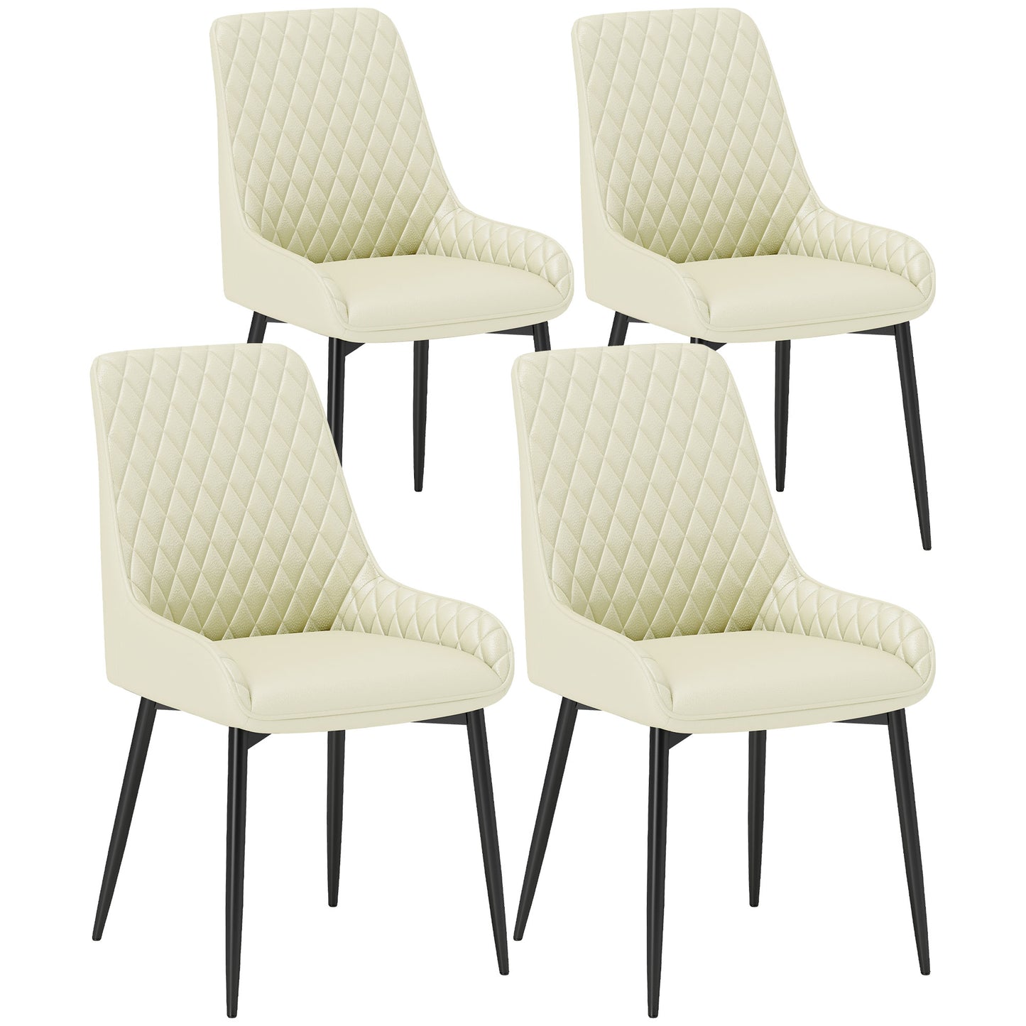 Chaises de salle à manger capitonnées ensemble de 4