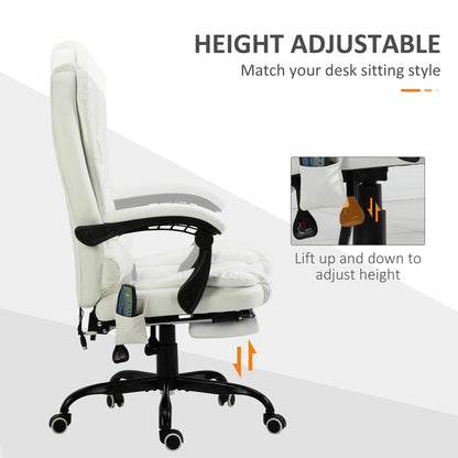 Chaise de bureau massante inclinable avec repose-pieds