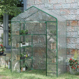 4-Tier Portable Greenhouse 143x73x195cm Garden Plants