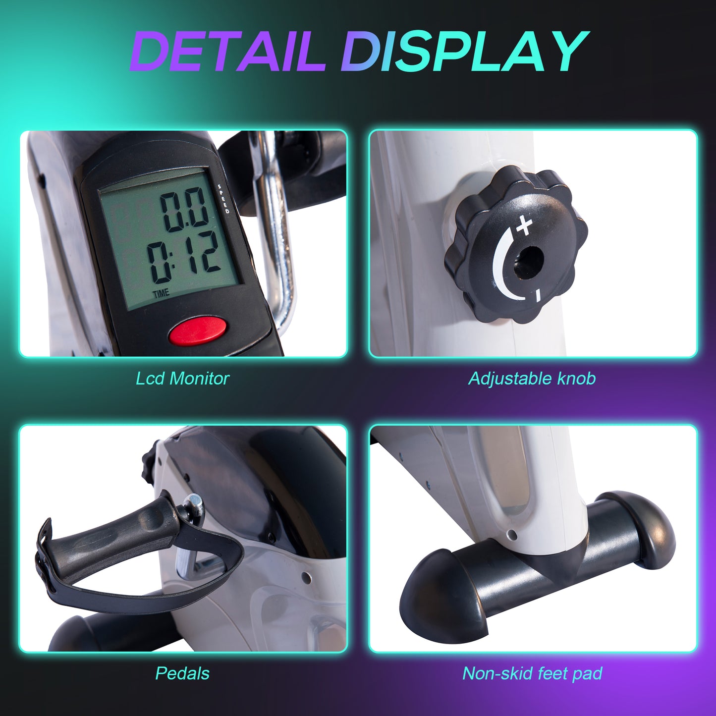 Vélo pédales compact avec écran LCD