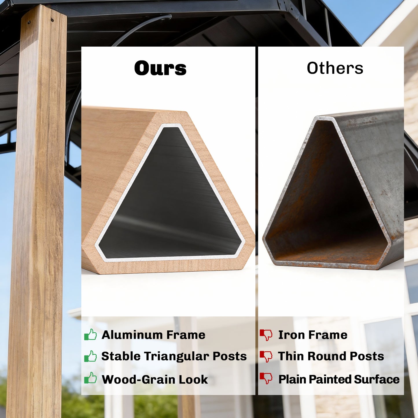 Gazebo de BBQ hardtop double toit métal 2,4 x 1,8 m