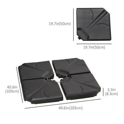 Base de parasol déporté 4 pièces 56 kg
