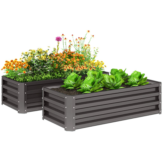 Bacs de jardinage surélevés galvanisés ensemble de 2