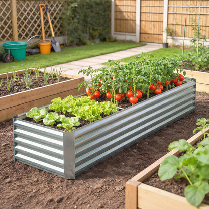 Bac de jardinage surélevé galvanisé 240 x 80 x 45 cm
