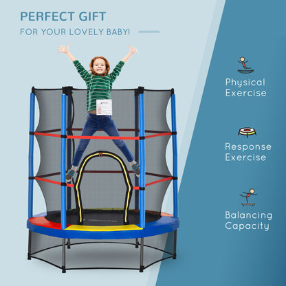 Trampoline enfant sans ressorts avec filet — multicolore