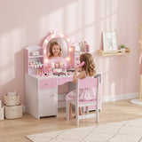 Coiffeuse pour enfants avec miroir lumineux